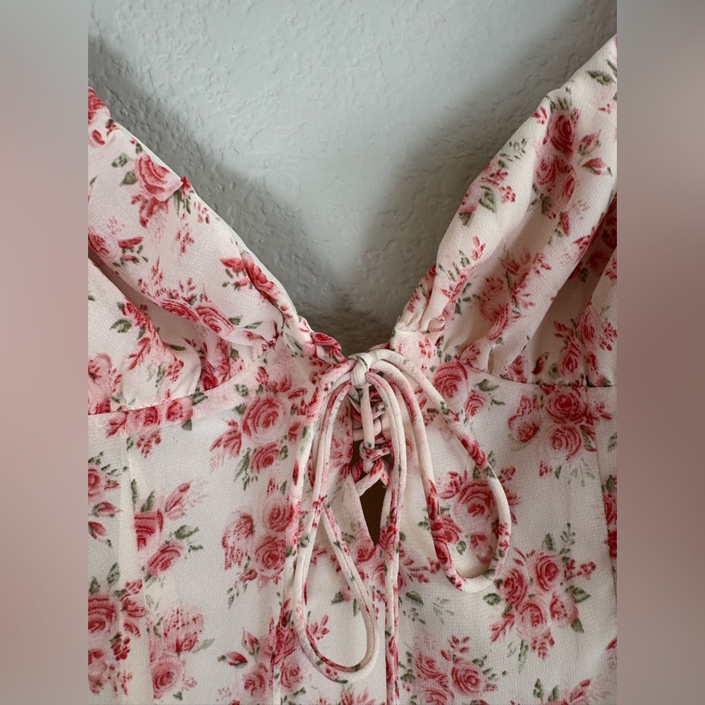 Revolve More To Come Sherrie Puff Sleeve Pink Floral Mini Dress size XS $78 - Picture 6 of 16